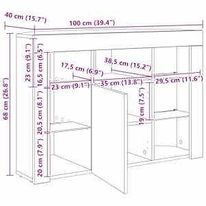 Rohový LED TV stojan Šedá Sonoma 100x40x68cm kompozitní dřevo - obrázek 16
