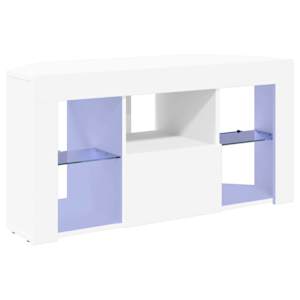 Rohový LED TV stojan Bílá 100 x 40 x 50 cm kompozitní dřevo - obrázek 2