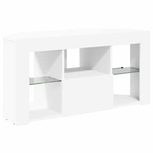 Rohový LED TV stojan Bílá 100 x 40 x 50 cm kompozitní dřevo - obrázek 6