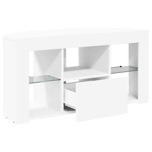 Rohový LED TV stojan Bílá 100 x 40 x 50 cm kompozitní dřevo - obrázek 7