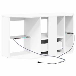Rohový LED TV stojan Bílá 100 x 40 x 50 cm kompozitní dřevo - obrázek 10