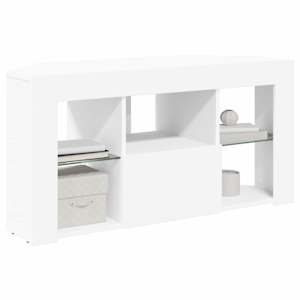 Rohový LED TV stojan Bílá 100 x 40 x 50 cm kompozitní dřevo - obrázek 3