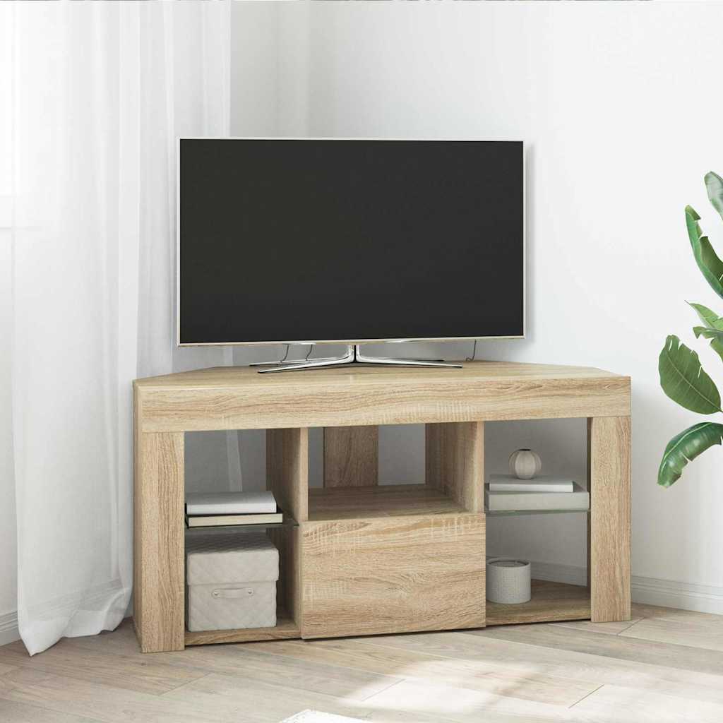 vidaXL Șifonier LED pentru TV colțar Stejar Sonoma 102 x 40 x 50 cm