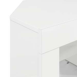Rohový LED TV stojan Vysoce lesklá bílá 100 x 40 x 50 cm - obrázek 11