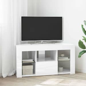 Kotna LED TV omarica Visoki sijaj bela 100 x 40 x 50 cm