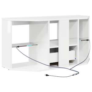 Rohový LED TV stojan Vysoce lesklá bílá 100 x 40 x 50 cm - obrázek 10