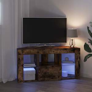 Rohový LED TV stojan Nástěnný Kouřový dub 100 x 40 x 50 cm - obrázek 5