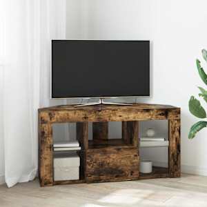 Rohový LED TV stojan Nástěnný Kouřový dub 100 x 40 x 50 cm - obrázek 1