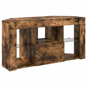 Rohový LED TV stojan Nástěnný Kouřový dub 100 x 40 x 50 cm - obrázek 6