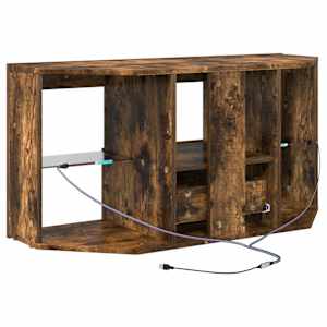 Rohový LED TV stojan Nástěnný Kouřový dub 100 x 40 x 50 cm - obrázek 10