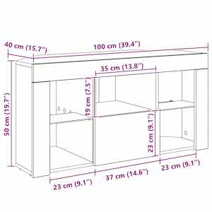 Rohový LED TV stojan Nástěnný Šedá Sonoma 100 x 40 x 50 cm - obrázek 14