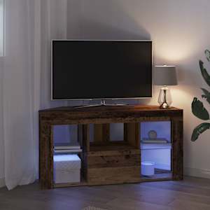 Rohový LED TV stojan Nástěnný Staré dřevo 100 x 40 x 50 cm - obrázek 5
