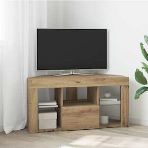 Rohový LED TV stojan Nástěnný Artisanový dub 100 x 40 x 50 cm - obrázek 1