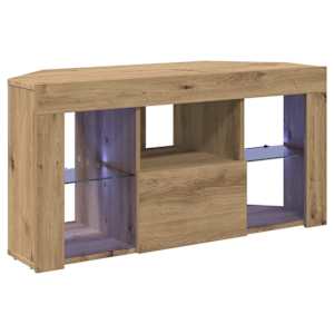 Rohový LED TV stojan Nástěnný Artisanový dub 100 x 40 x 50 cm - obrázek 2
