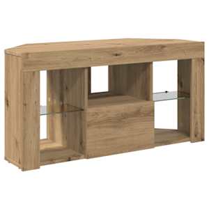 Rohový LED TV stojan Nástěnný Artisanový dub 100 x 40 x 50 cm - obrázek 6