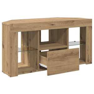 Rohový LED TV stojan Nástěnný Artisanový dub 100 x 40 x 50 cm - obrázek 7