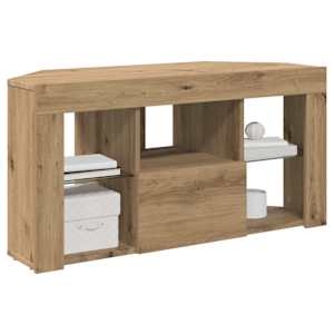 Rohový LED TV stojan Nástěnný Artisanový dub 100 x 40 x 50 cm - obrázek 3