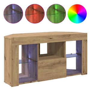 Rohový LED TV stojan Nástěnný Artisanový dub 100 x 40 x 50 cm - obrázek 4
