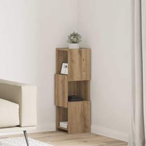 Rohová skříňka 25,5x25x80cm kompozitní dřevo Artisanový dub - obrázek 1
