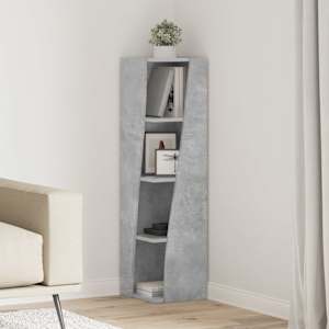Kotna omarica 27,5x27x102cm Inženirski les Betonsko siva