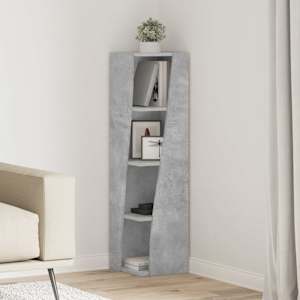 Kotna omarica Betonsko siva 27,5x27x102cm Konstruiran les