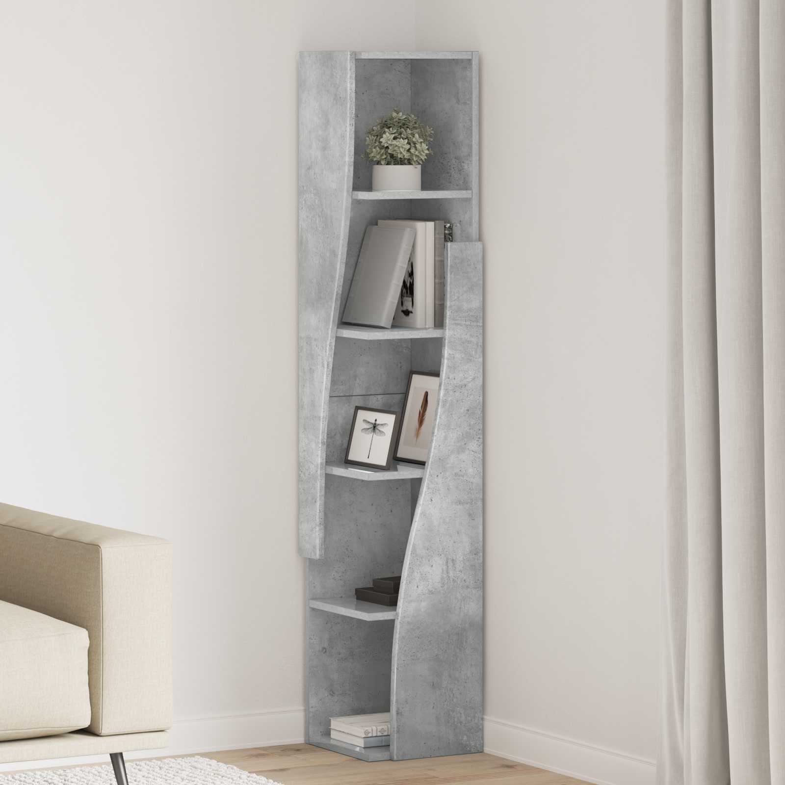 Kotna omarica 27,5x27x140cm Inženirski les Betonsko siva