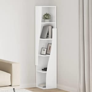 Kotna omarica 27,5x27x140cm Inženirski les Visok sijaj bela