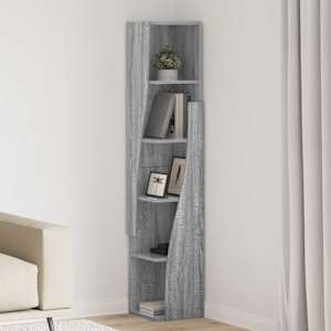 Kotna omarica 27,5x27x140cm Inženirski les Siva Sonoma