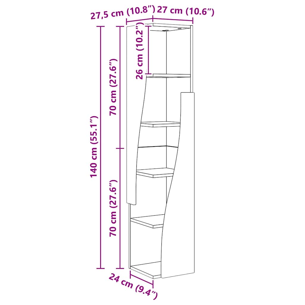 Nurgakapp Valge 27,5x27x140cm Tehispuit 10 Kõik vajalik sinu aeda ja koju! Nurgakapp Valge 27,5x27x140cm Tehispuit - Image 10
