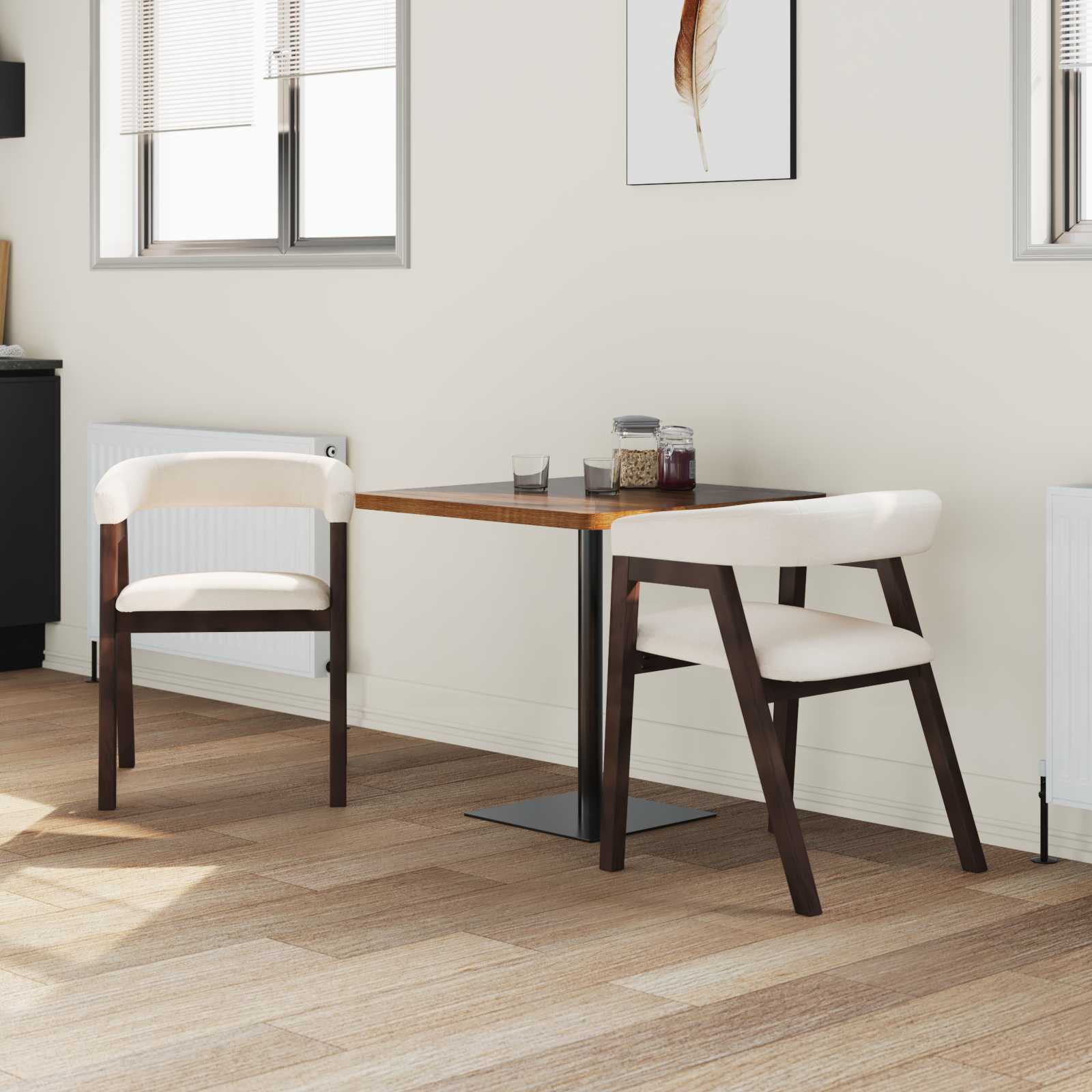 vidaXL Eettafelstoelen 2 pcs Licht Bruin 54 x 57 x 73 cm