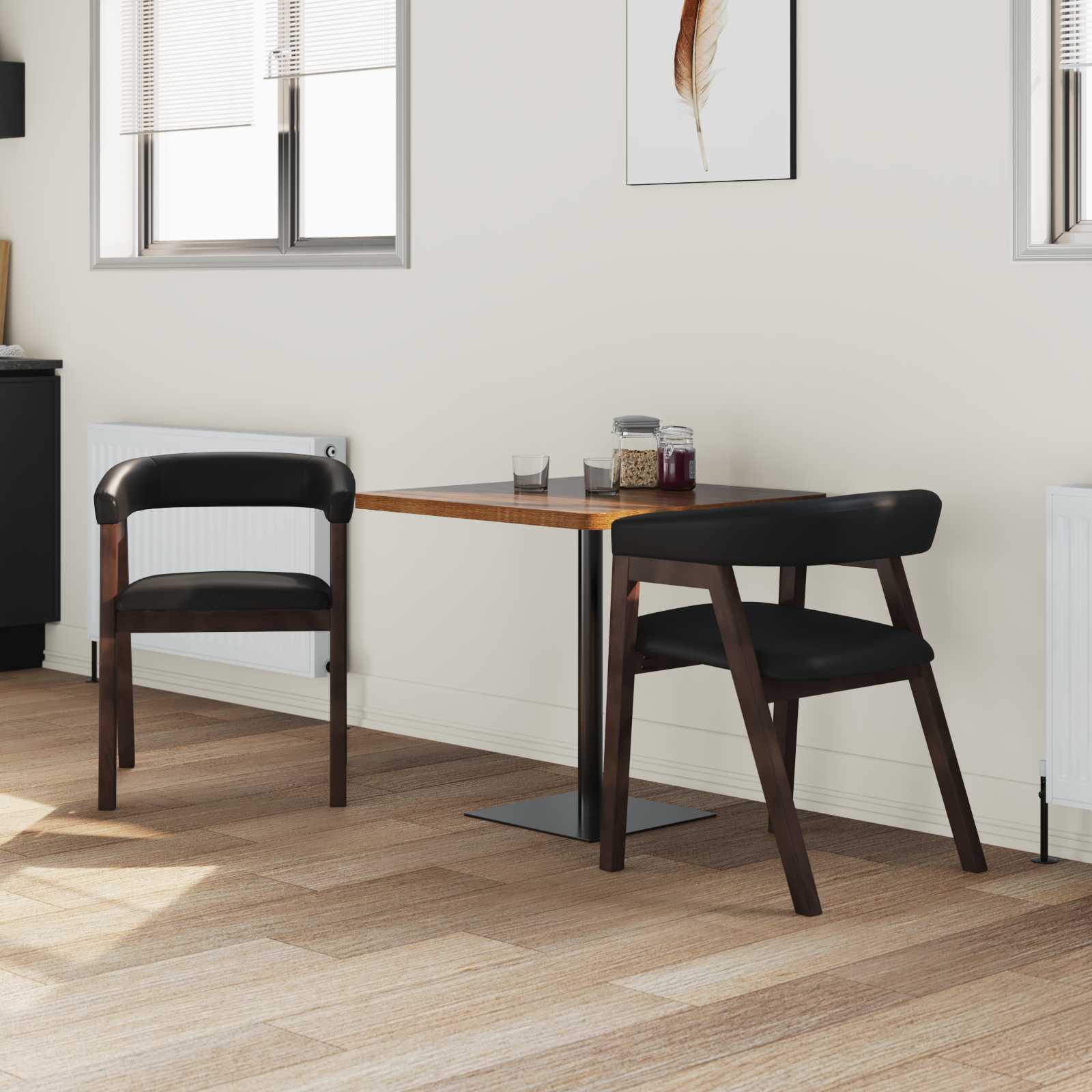 vidaXL Eettafelstoelen 2 pcs Licht Bruin 54 x 57 x 73 cm