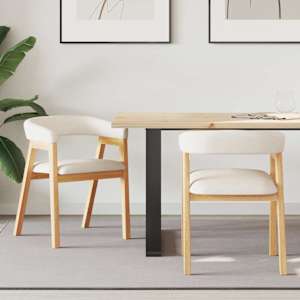 Jedilni stoli 2 pcs Naravna 54 x 57 x 73 cm Masivno gumovo les