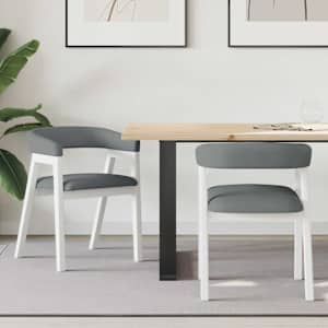 Jedilni stoli 2 pcs Bela 54 x 57 x 73 cm Masivno gumovo les