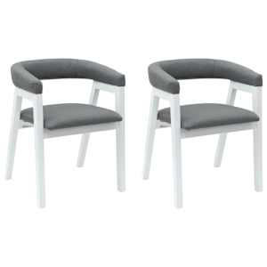 Jídelní židle 2 pcs Bílá 54 x 57 x 73 cm Masivní gumové dřevo - obrázek 2