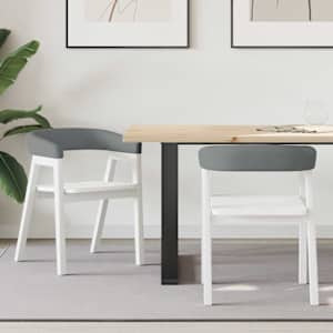 Jedilni stoli 2 pcs Bela 54 x 57 x 73 cm Masivno gumovo les