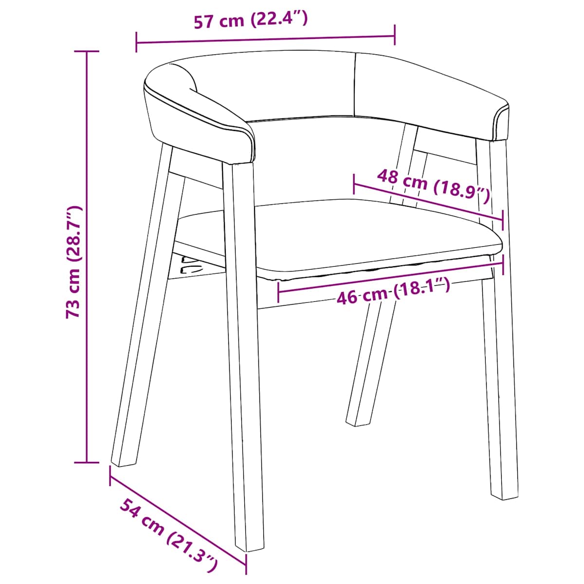 Spisestole 2 stk. Massiv Gummitræ 54 x 57 x 73 cm - Billede 11