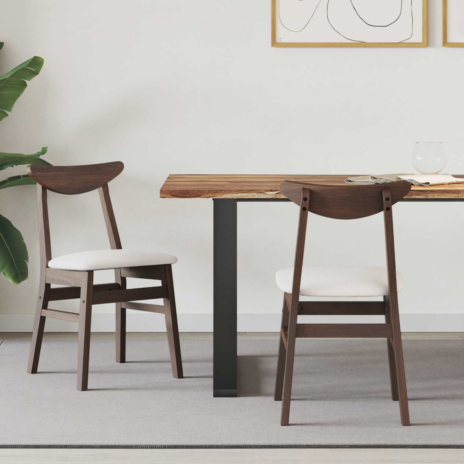 vidaXL Esszimmerstühle 2 pcs Hellbraun 42 x 47.5 x 81 cm