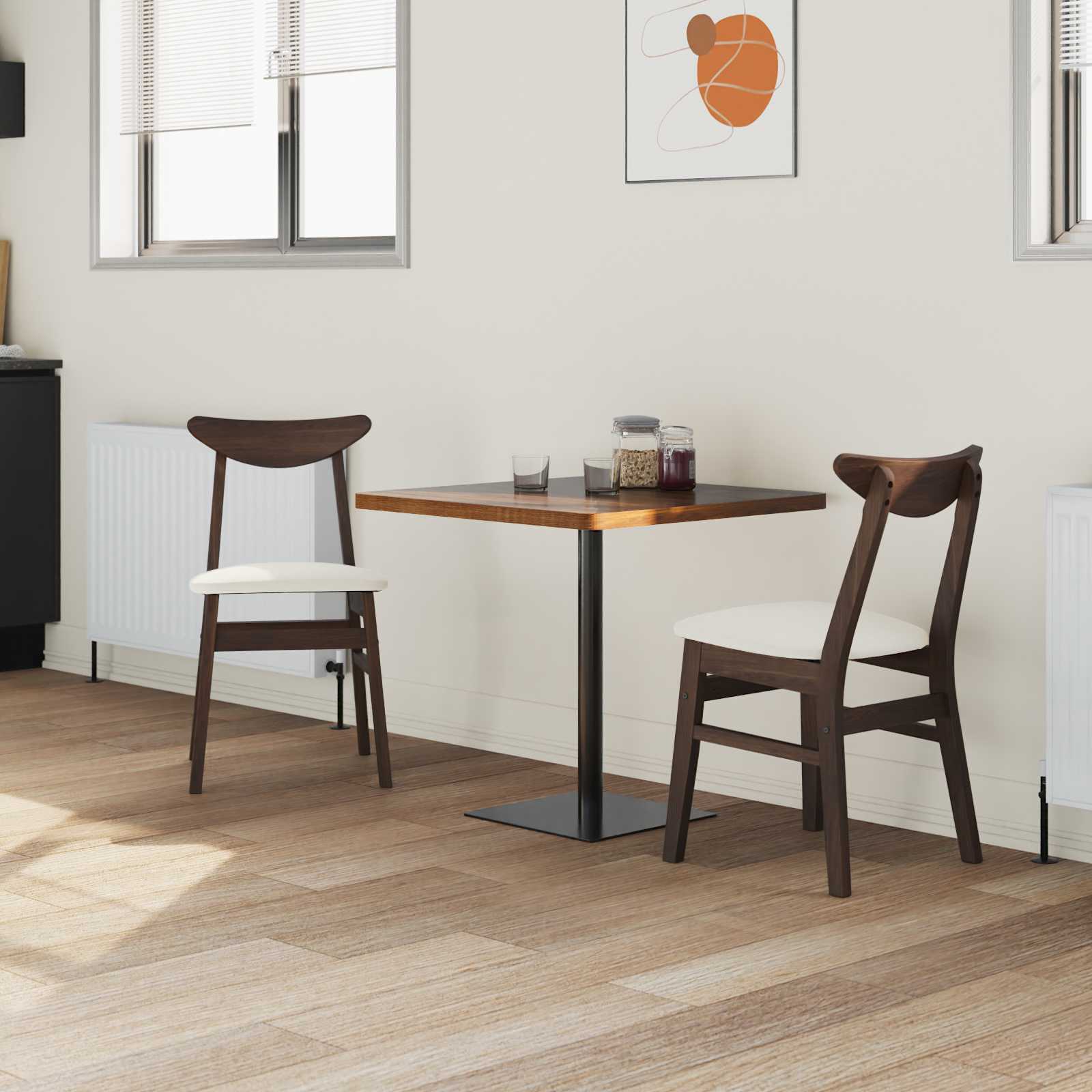 vidaXL Eettafelstoelen 2 pcs Licht Bruin 42 x 47.5 x 81 cm