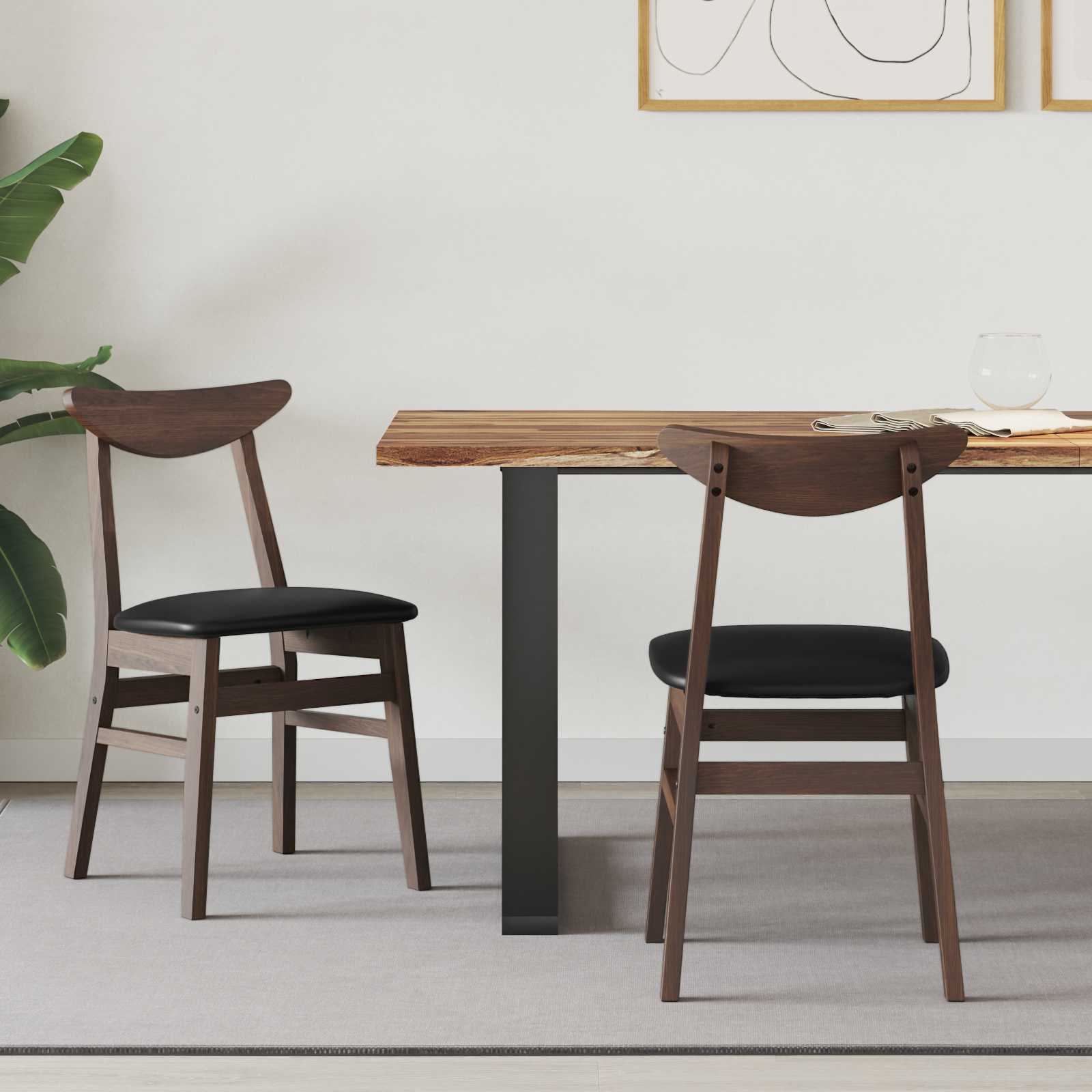 vidaXL Esszimmerstühle 2 pcs Hellbraun 42 x 47.5 x 81 cm