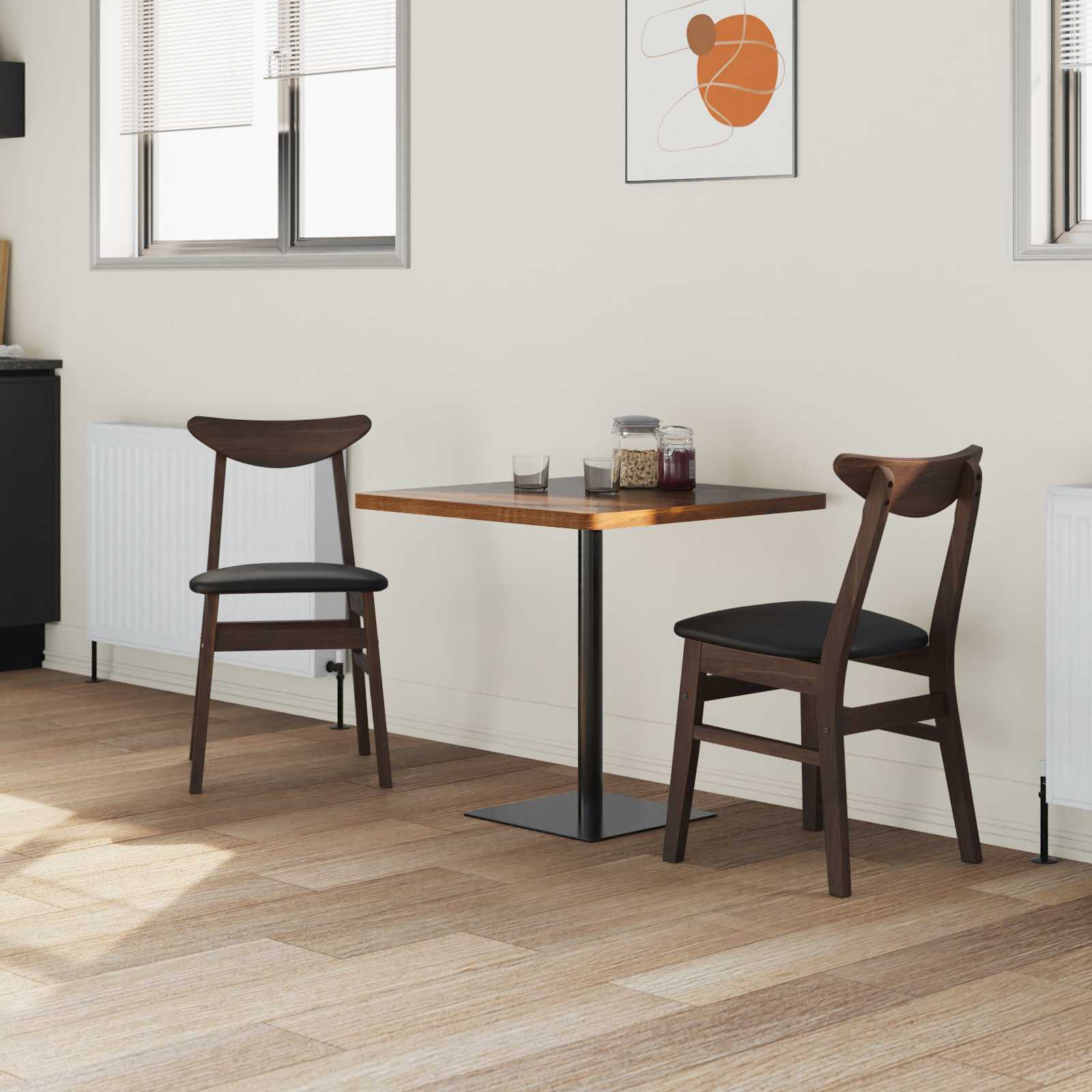 vidaXL Eettafelstoelen 2 pcs Licht Bruin 42 x 47.5 x 81 cm