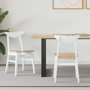 Jídelní židle 2 pcs Bílá 42 x 47.5 x 81 cm Masivní gumové dřevo - obrázek 1