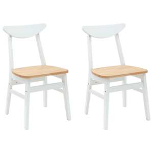 Jídelní židle 2 pcs Bílá 42 x 47.5 x 81 cm Masivní gumové dřevo - obrázek 2