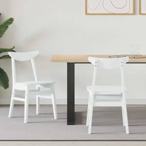 Jídelní židle 2 pcs Bílá 42 x 47.5 x 81 cm Masivní gumové dřevo - obrázek 1