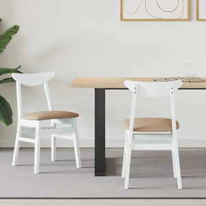 Jedilni stoli 2 pcs Bela 42 x 47,5 x 81 cm Masivno gumovo les