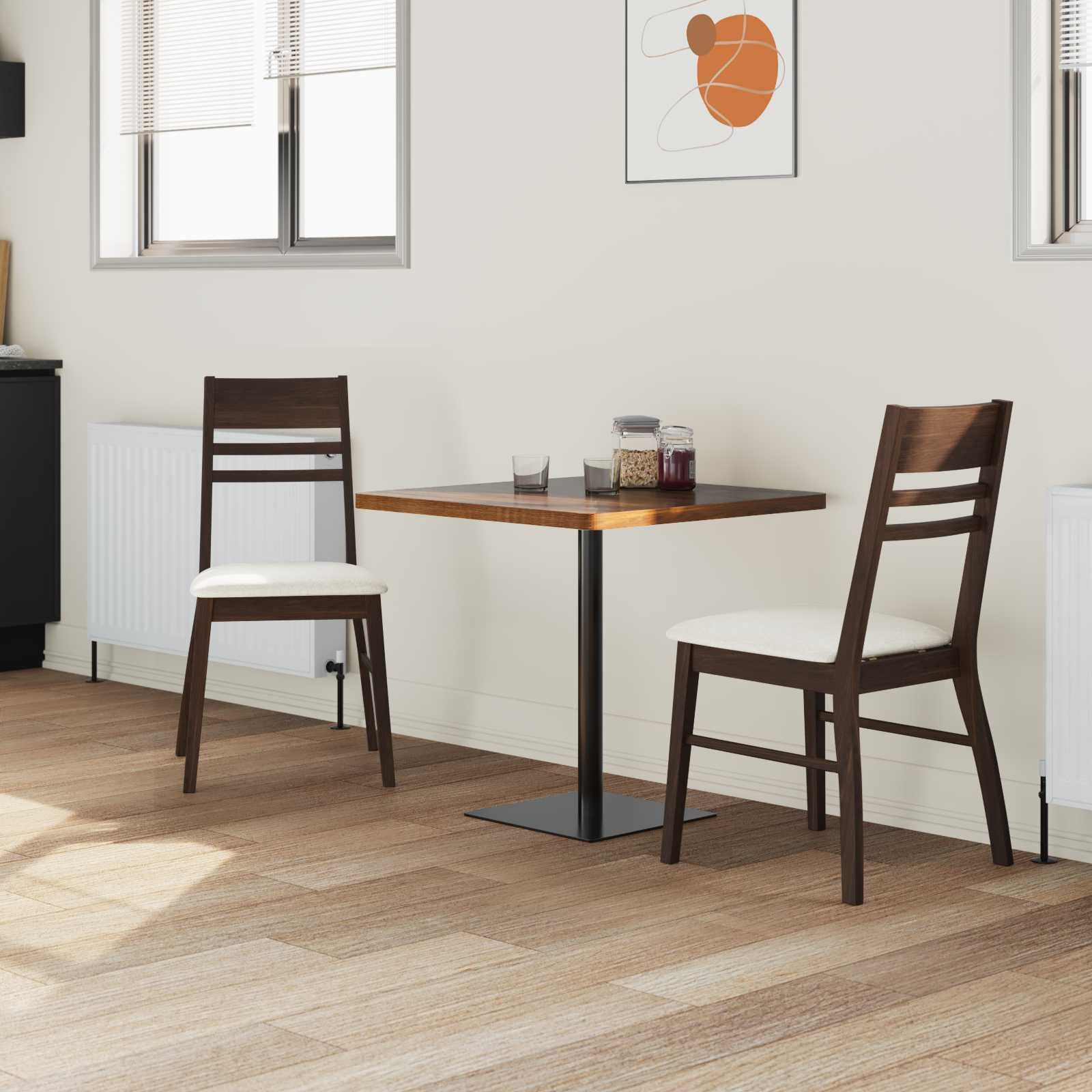 vidaXL Eettafelstoelen 2 pcs Licht Bruin 43 x 54 x 89 cm