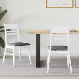 Jedilni stoli 2 pcs Bela 43 x 54 x 89 cm Masivno gumovo les