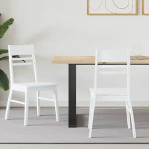 Jídelní židle 2 pcs Bílá 43 x 54 x 89 cm Masivní gumové dřevo - obrázek 1
