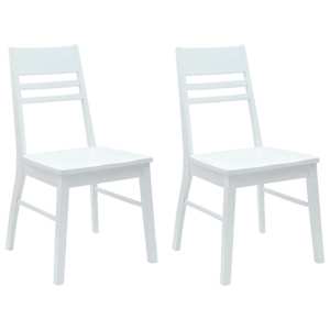 Jídelní židle 2 pcs Bílá 43 x 54 x 89 cm Masivní gumové dřevo - obrázek 2