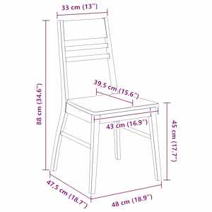 Jídelní židle 2 pcs Bílá 43 x 54 x 89 cm Masivní gumové dřevo - obrázek 11