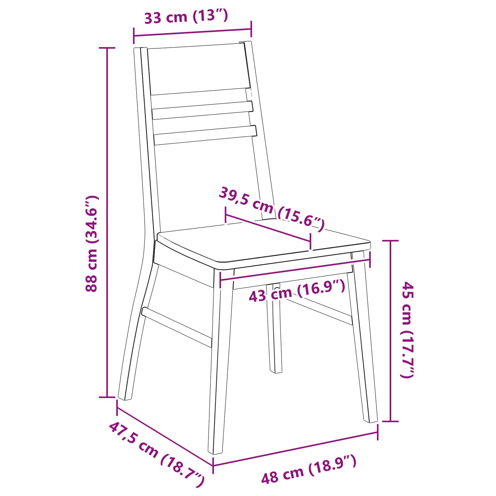 Ēdamkrēsli 2 pcs Balts 43 x 54 x 89 cm Ciets gumijas koks